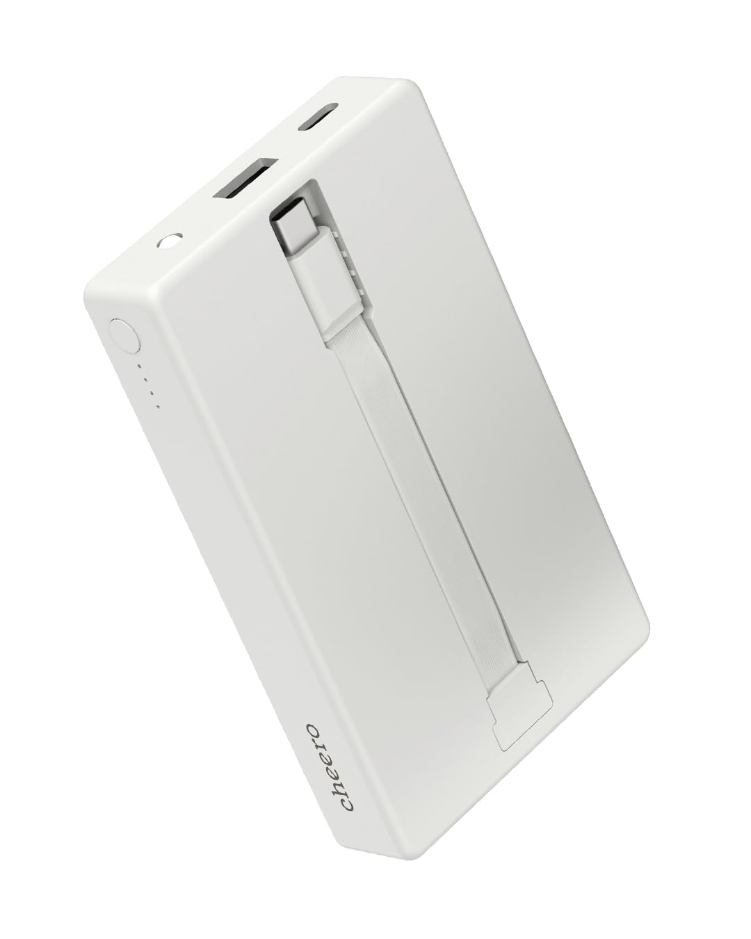 cheero 準固体電池搭載モバイルバッテリー 10000mAh ケーブル一体型 CHE-135-WH