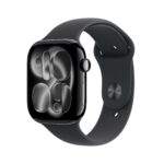 Apple Watch Series 11(GPSモデル)- 46mmジェットブラックアルミニウムケースとブラックスポーツバンド - M/L、睡眠時無呼吸
