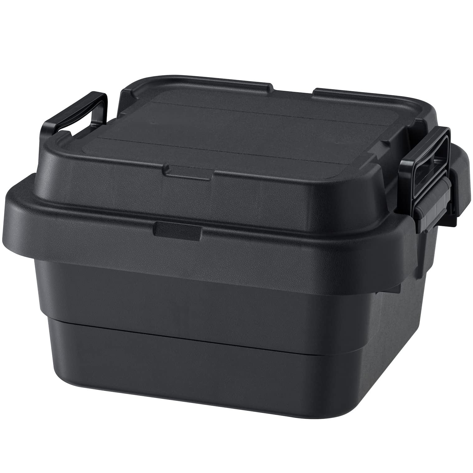 リス(RISU) 収納ボックス トランクカーゴ 18L ブラック 日本製 TC-30S LOW コンテナ ボックス スタッキングロータイプ屋外収納 キャン