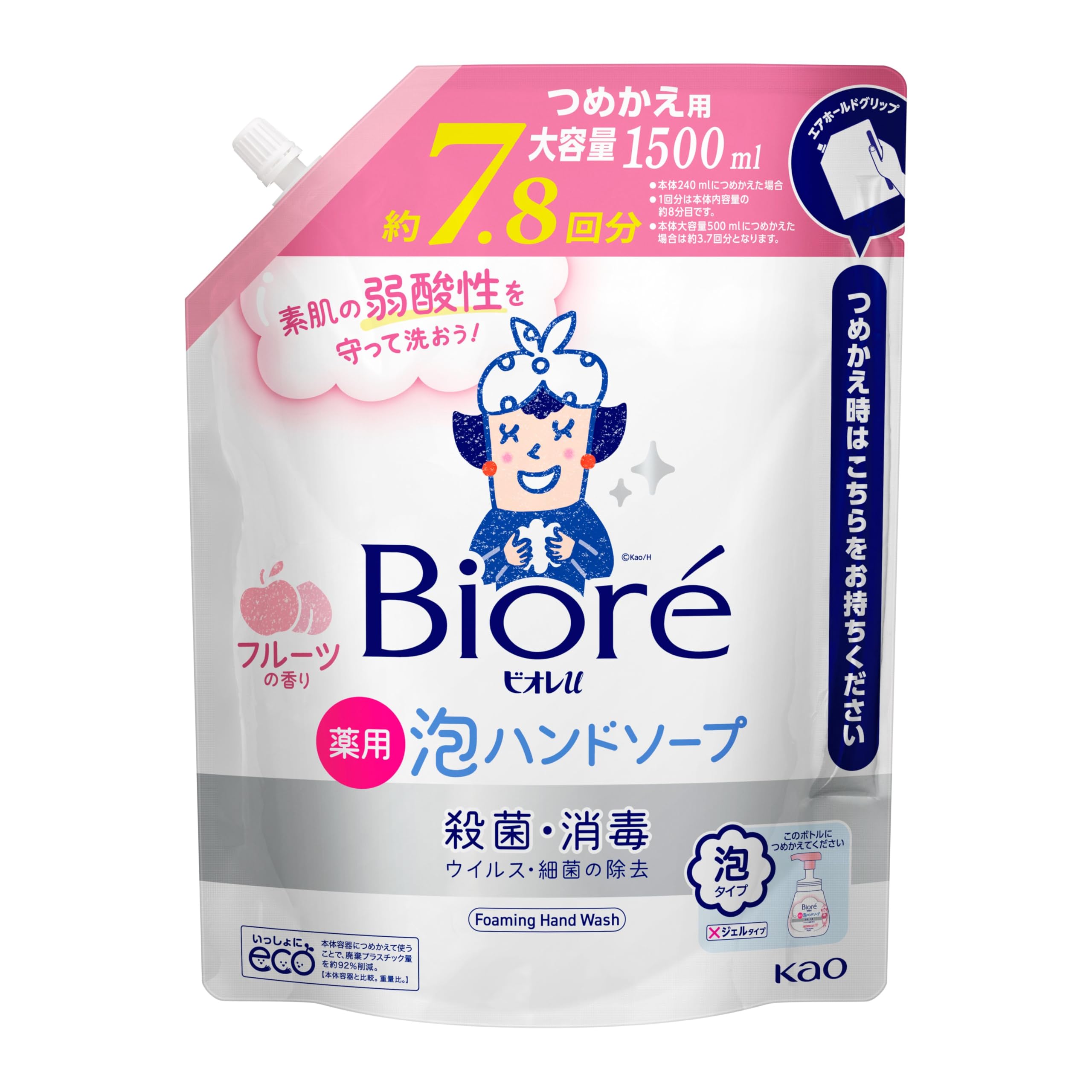 ビオレｕ 泡ハンドソープ フルーツ つめかえ用 1.5Ｌ