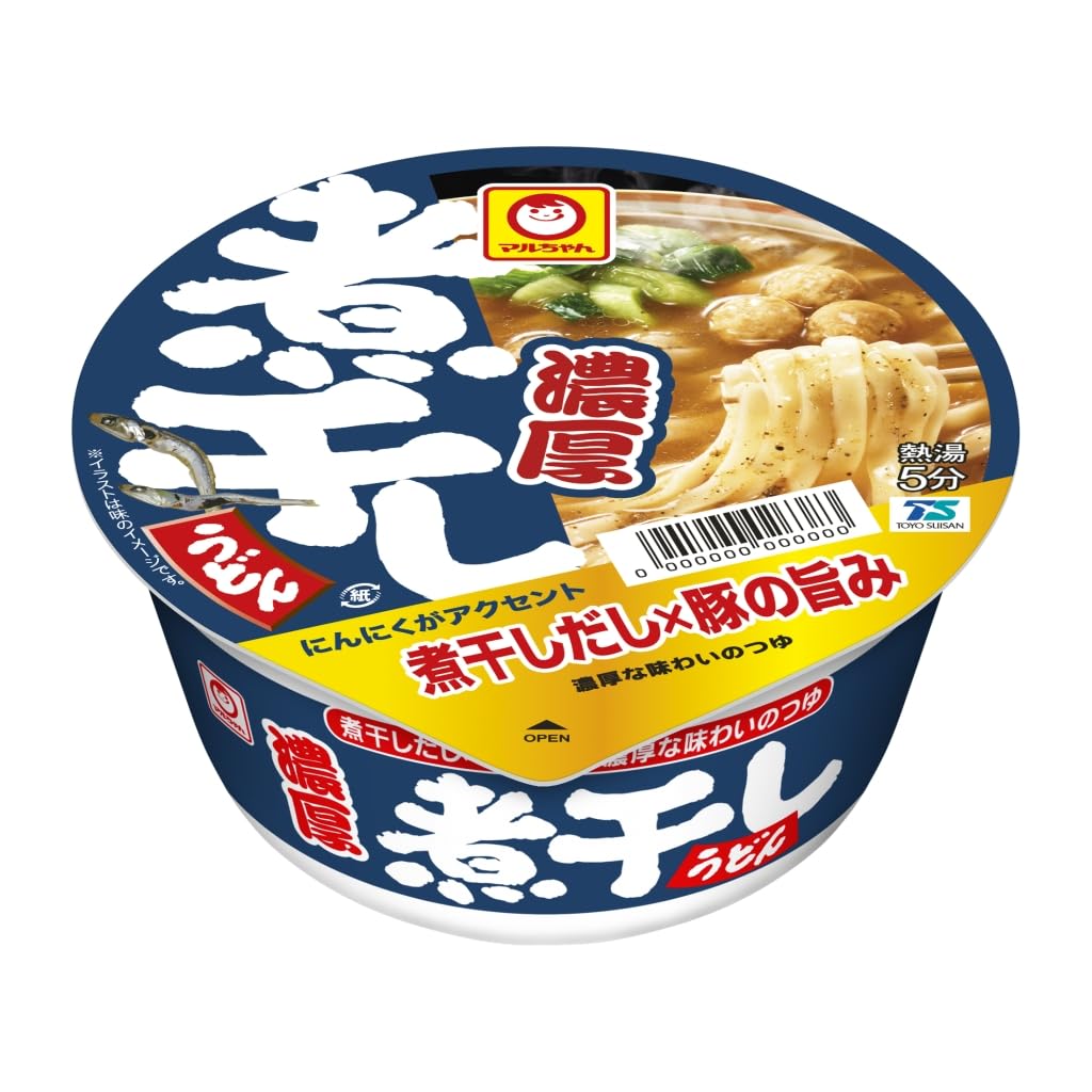 マルちゃん 濃厚煮干しうどん (86g×12個 / ケース販売) カップ麺 (味付鶏団子 ねぎ 入り) 即席 カップうどん 東洋水産