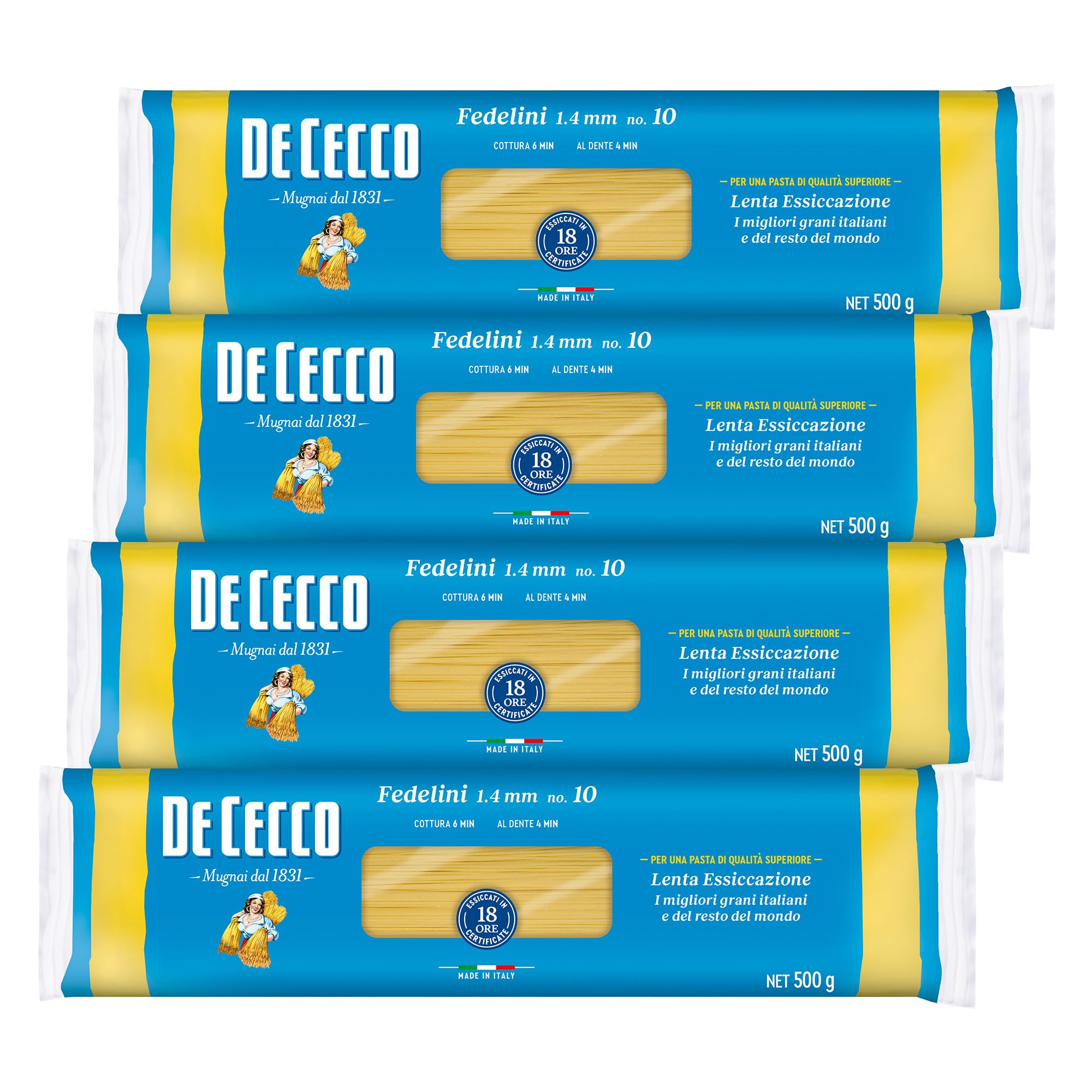 De Cecco ディ・チェコ No.10 フェデリーニ 500g×4個