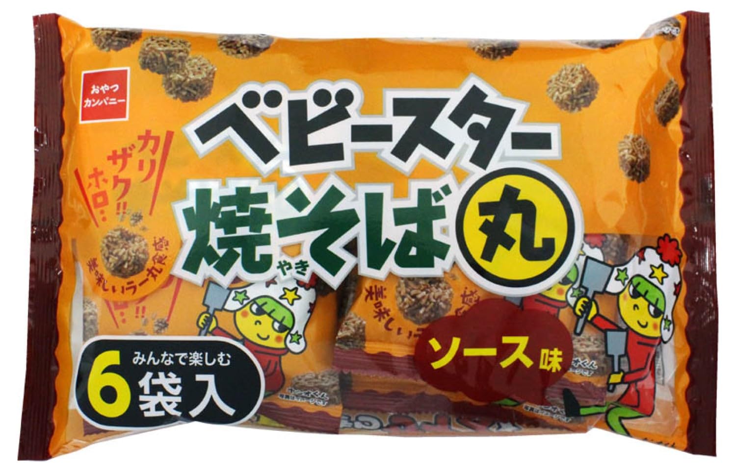 ベビースター焼そば丸ソース味 6袋入 120g×15袋 | ひとくちサイズ シェアパック マルチパック 業務用 駄菓子 スナック菓子 ローリングストック おやつカンパニー