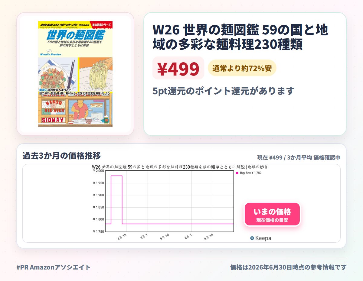W26 世界の麺図鑑 59の国と地域の多彩な麺料理230種類を旅の雑学とともに解説 (地球の歩き方W)