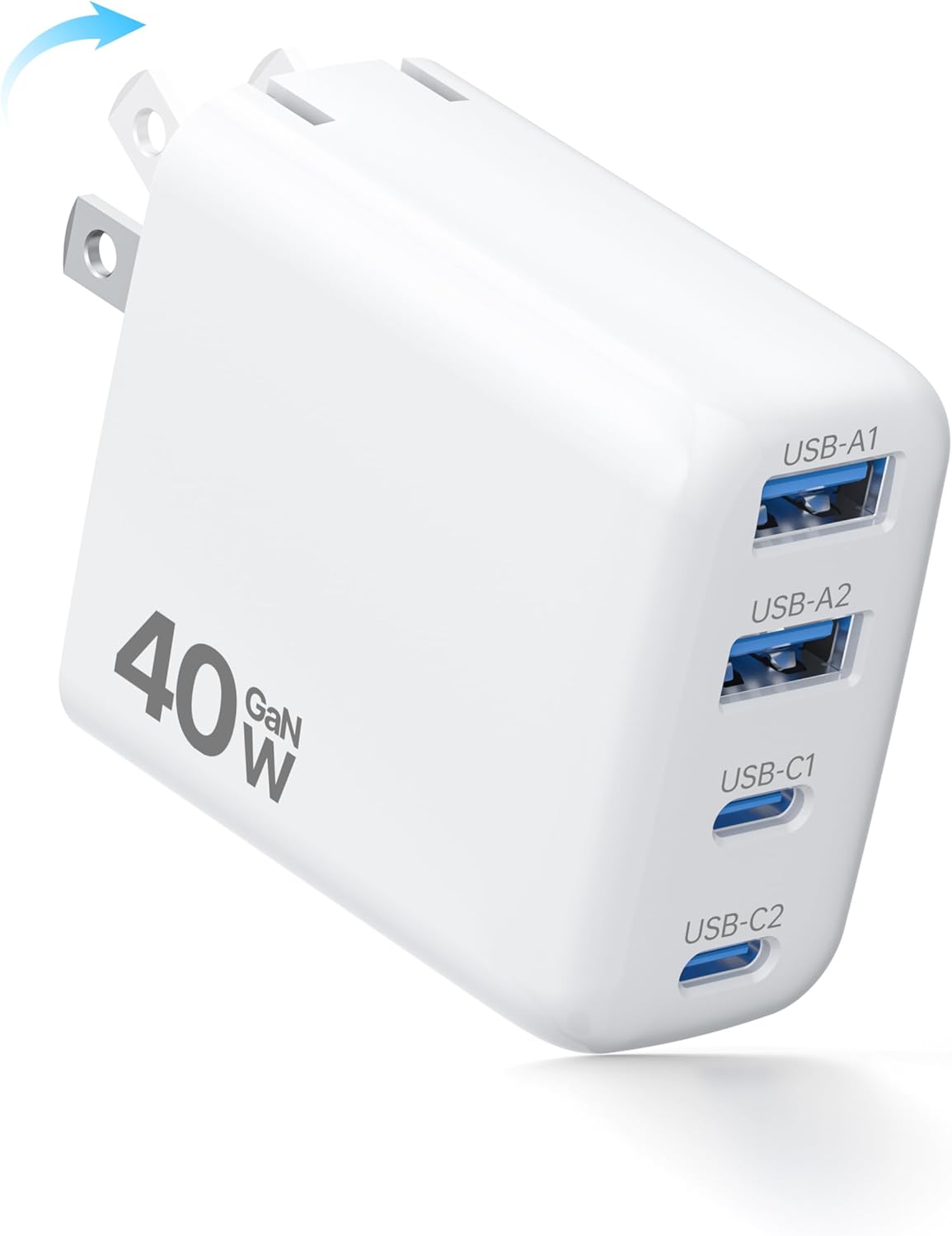 合計40W 急速充電器 タイプc 充電器【4台同時充電・超低温・折畳み式】iPhone 充電器 PD 急速充電 PSE技術基準適合 GaNIII技術 PD3.0/PPS/SCP規格対応 超小型 軽量 iPhone/iPad/AirPods その他USB-C機器対応