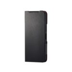 エレコム BASIO active3 ケース カバー 手帳型 ソフトレザー TPU 耐衝撃 衝撃吸収 軽量 薄型 カード収納ポケット スタンド機能 シンプル ブラック PM-K251PLFUBK