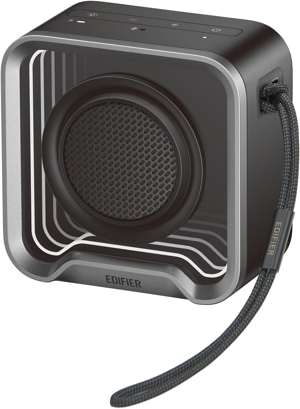 EDIFIER QS20 Bluetoothスピーカー 小型 ポータブルスピーカー 6W IP67防水 ワイヤレス ステレオペアリング対応 マルチポイント接続 RGBライト付き 最大12時間再生 マイク内蔵 アプリ対応 アウトドア お風呂 ブラック