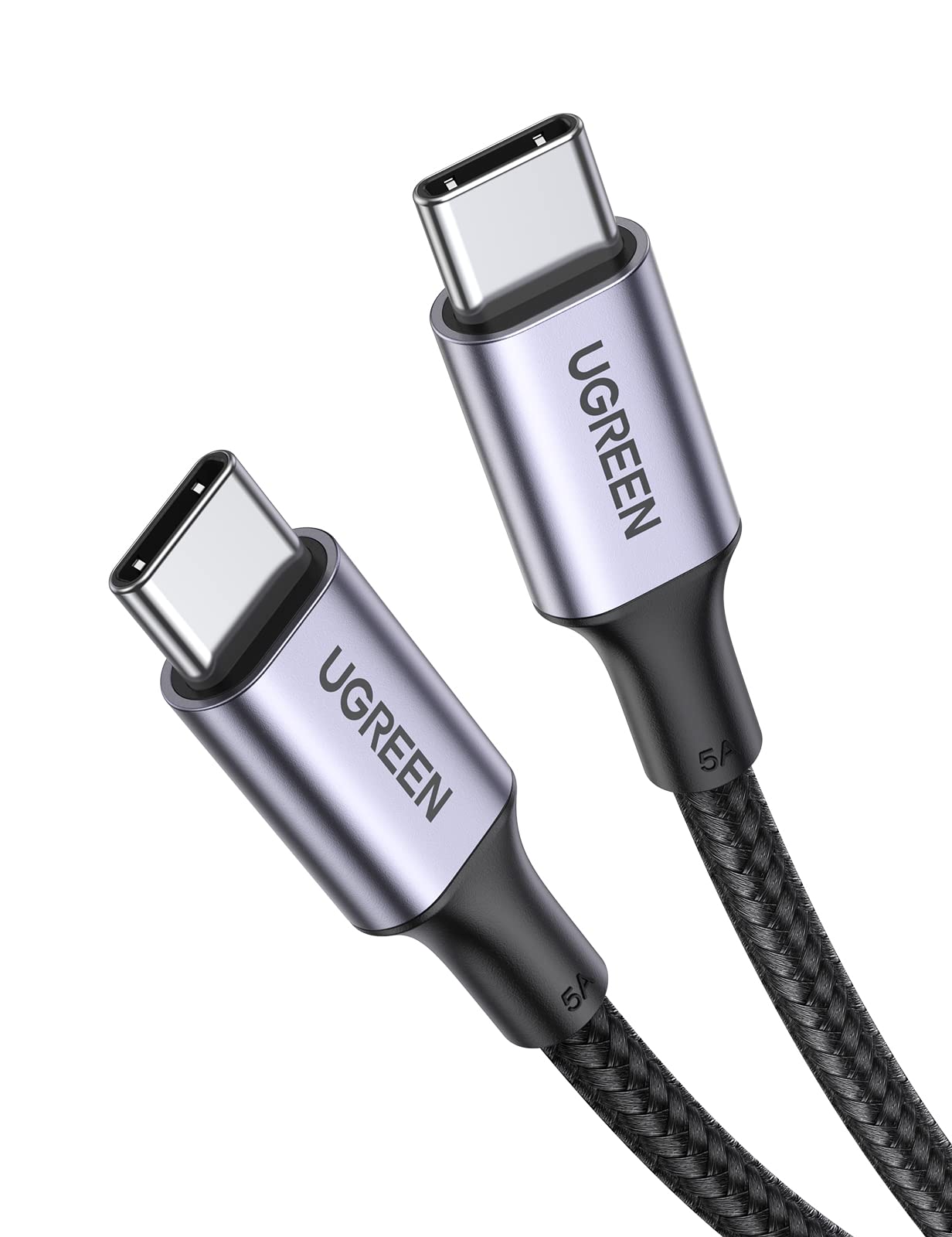 UGREEN USB Type Cケーブル PD対応 100W/5A 超急速充電 USB C ナイロン編み 断線防止 iphone17/16/15シリーズ/iPad/MacBook Pro/Galaxy S24/Matebook/iPad/Xperia等USB-C各種対応(1m, ブラック)