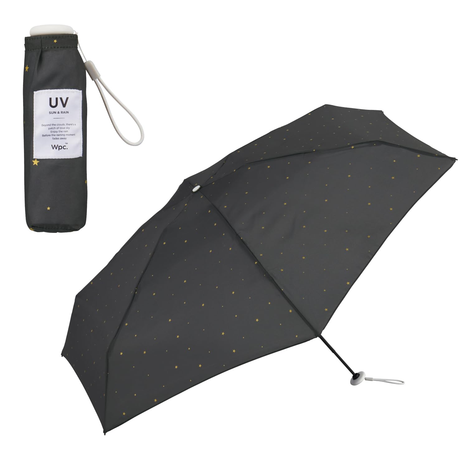 Wpc. 折りたたみ傘 ベビーアンブレラ プチスターチャコール ≪晴雨兼用／UVカット率90％≫ 雨傘 軽量 おしゃれ 可愛い 通勤 通学 レディース 女性 CO04-615-002