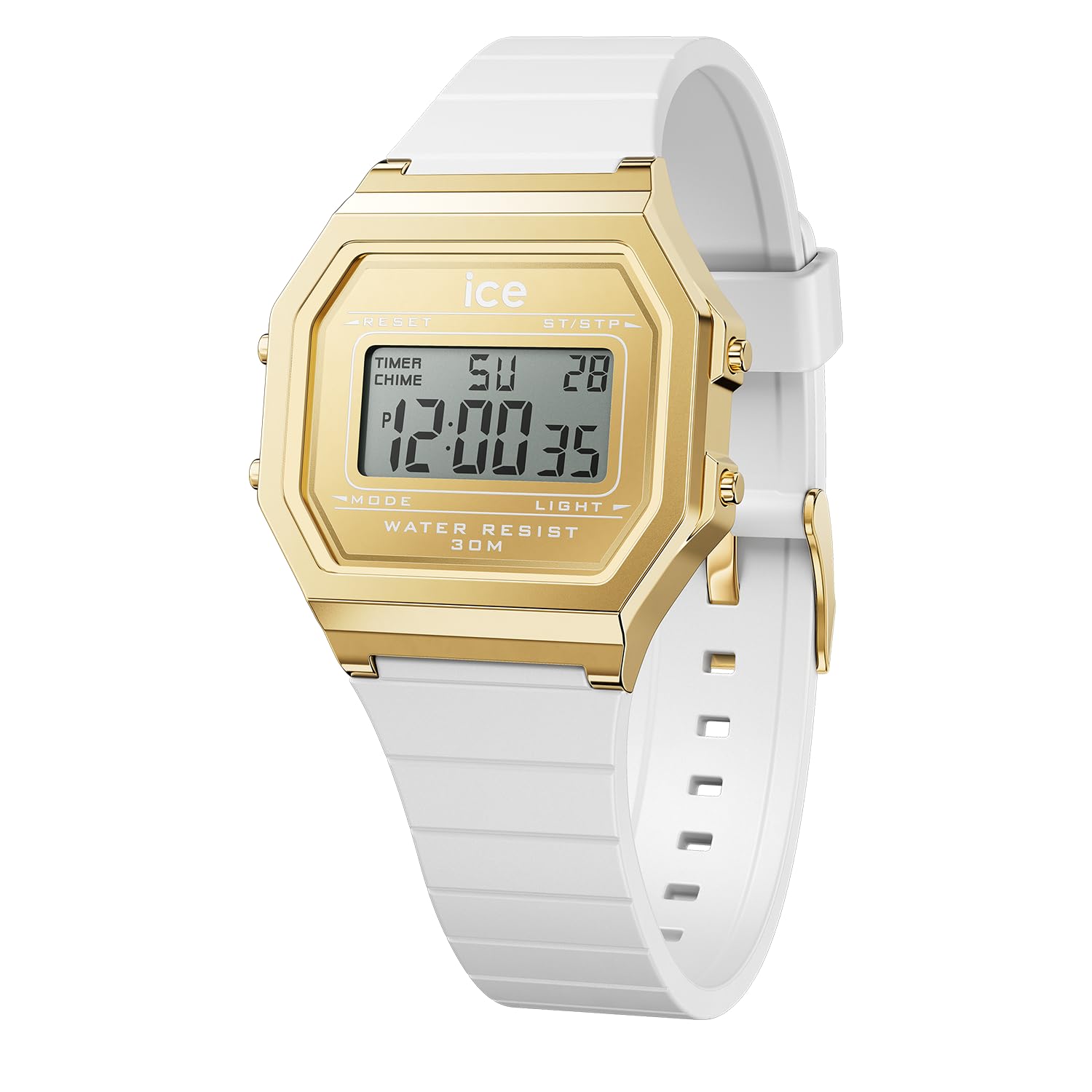 正規代理店 [Ice watch] アイスウォッチ 時計 腕時計 デジタル レディース 022049 アイスデジット ICE digit retro ホワイト ゴールド スモール