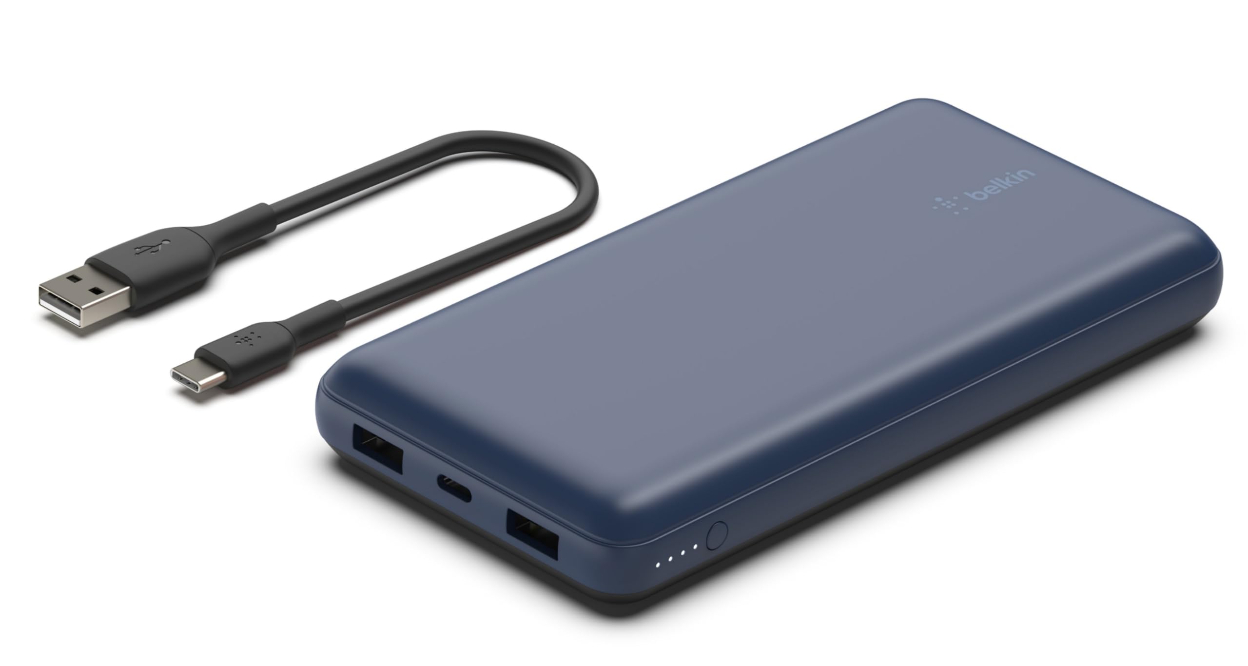 Belkin モバイルバッテリー 3C対応 CCC大容量 20000mAh iPhone 17,16～12&Android対応 5V3A 最大15W 最大40時間 3ポート(USB-Cx1 USB-Ax2) スリム&軽量 PSE認証 機内持込可能ケーブル付属 メーカー保証2年 ブルー BPB0