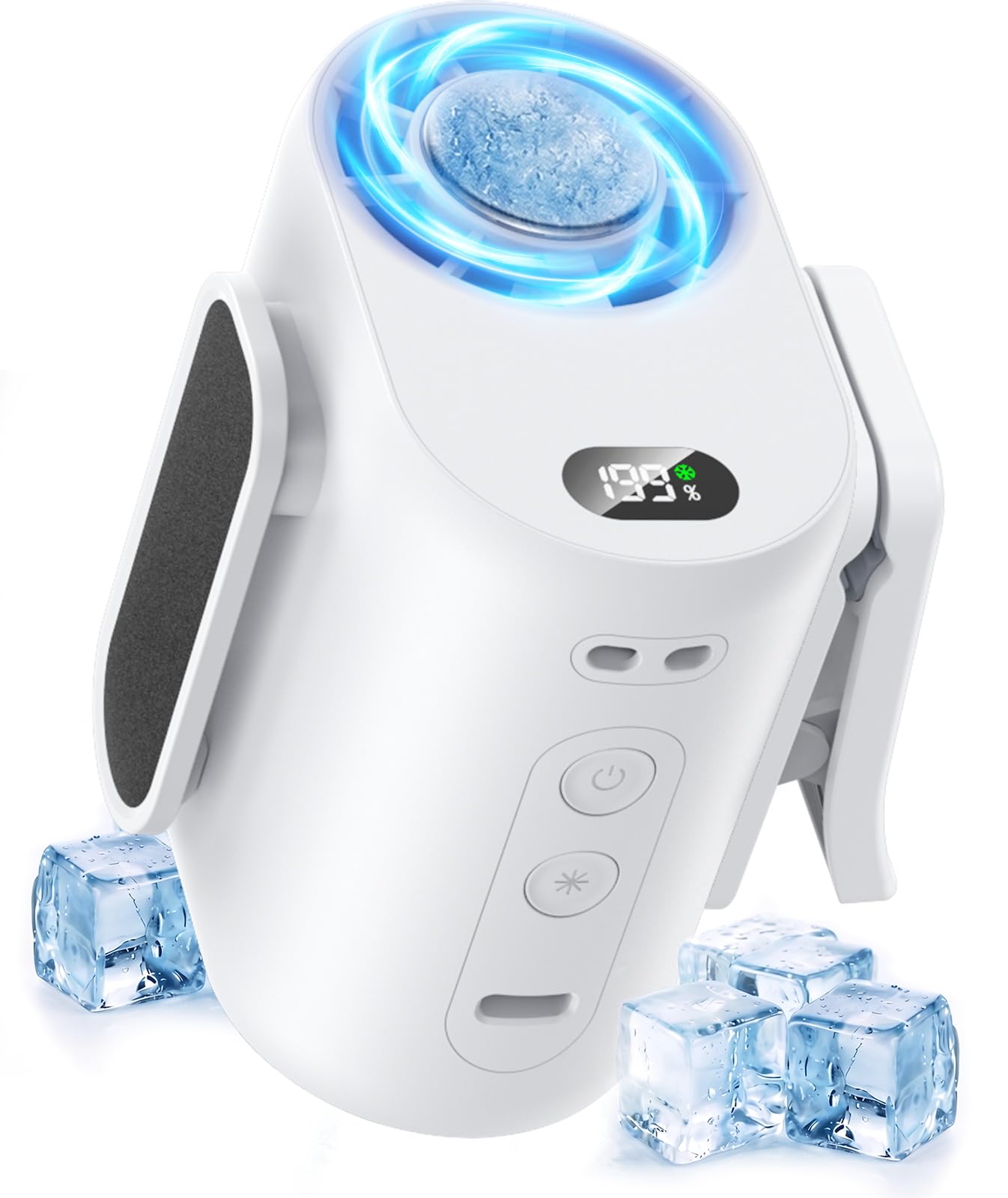 腰掛け扇風機 超高速暴風【業界最新型冷却プレート付き・-30℃瞬間冷却・10000mAh大容量】ベルトファン 1台多役 傘取り付け/首掛け/手持ち/卓上/腰掛け 携帯扇風機 199段階風力調節 腰掛けファン 最長72時間持続 LED表示 腰掛けエアコン 軽量 小型 持ち運び 静音 扇風機 熱中