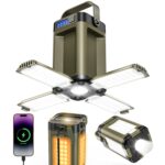 LED ランタン 充電式 【ソーラー&USB充電式・5面照射・ 2400ルーメン高輝度】 キャンプランタン 6000mAh大容量 モバイルバッテリー機能 ソーラーランタン 7つ照明モード 360°照明 IPX6防水 軽量 小型 懐中電灯 キャンプ ライト アウトドア 登山 夜釣り 車中泊 防災
