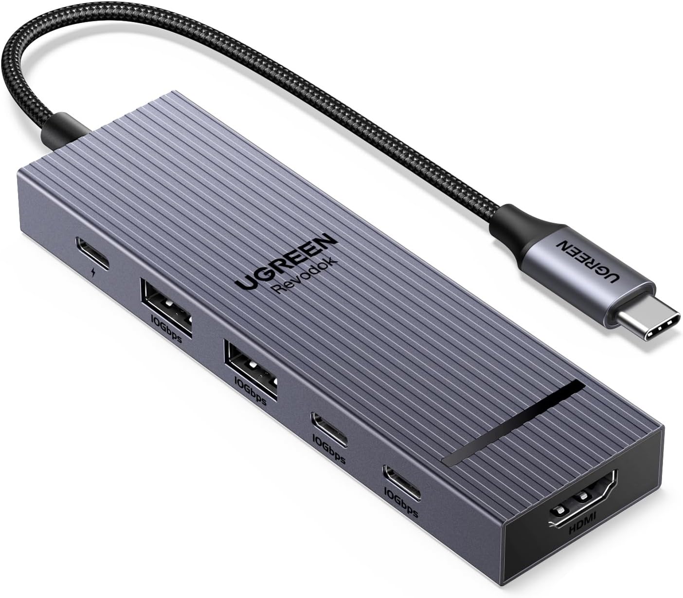 UGREEN Revodok USB-C ハブ 6in1 100W USB PD対応 4K 60Hz 10Gbps 高速データ転送 HDMIポート USB C 3.2 & USB-A 3.2 MacBook Pro/Air、iPad Pro、Thinkpad Rog Ally などに対応