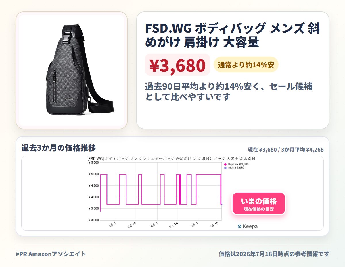 FSD.WG ボディバッグ メンズ 斜めがけ 肩掛け 大容量 左右両掛け 防水 通勤 通学 旅行 アウトドア 人気