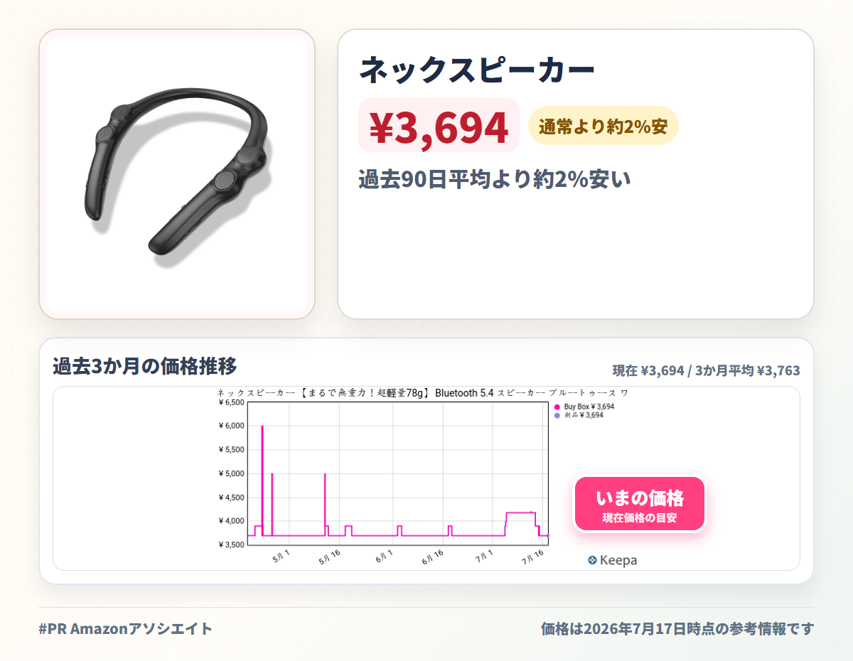 ネックスピーカー 【まるで無重力!超軽量78g】 Bluetooth 5.4 スピーカー ブルートゥース ワイヤレススピーカー テレビ用 高齢者 手元スピーカー 日本語音声案内 首掛け 耳元 肩掛け ウェアラブル マイク付き 2台同時接続 ハンズフリー通話/テレビ/ゲーミング/家事/テレワーク