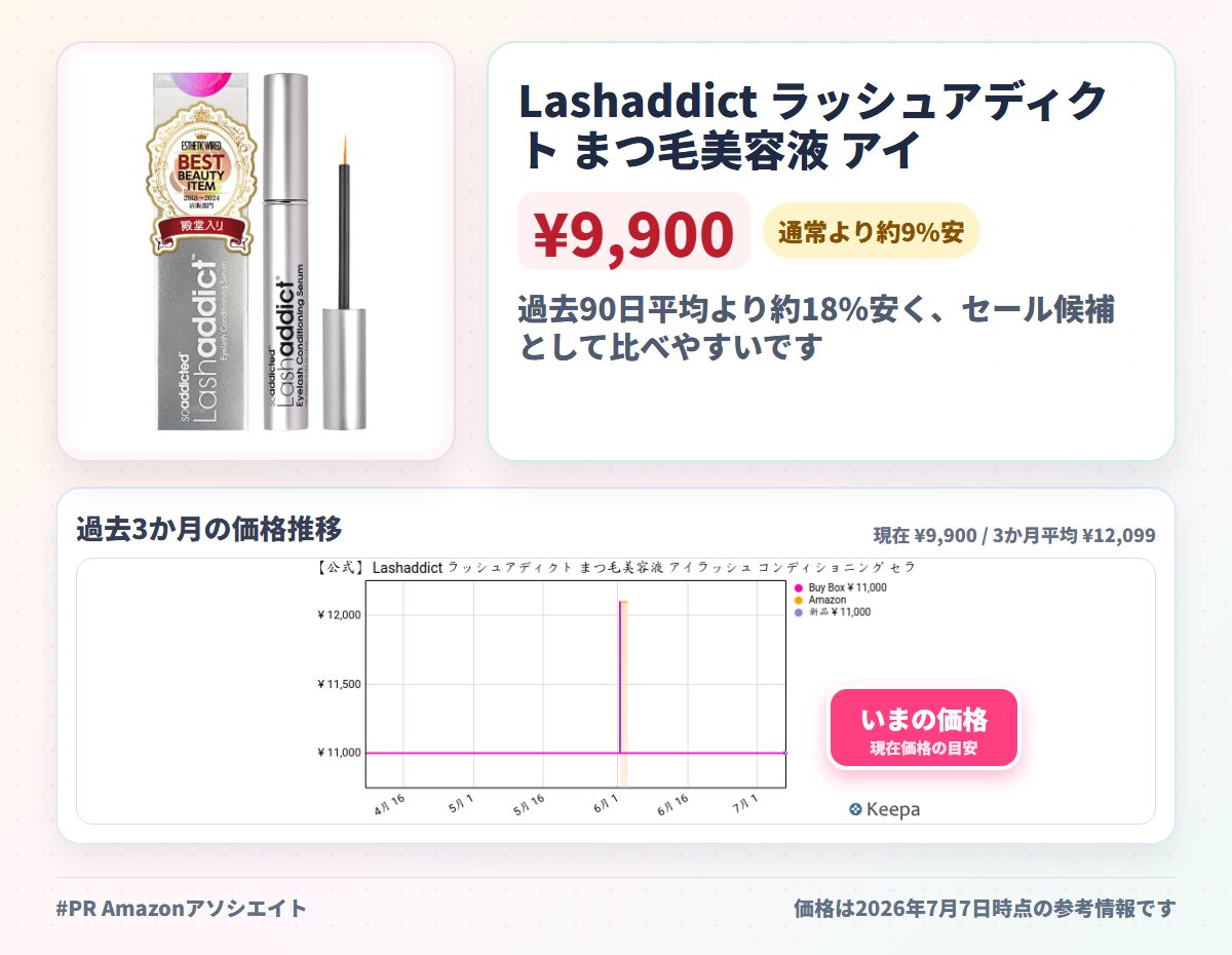 Lashaddict ラッシュアディクト まつ毛美容液 アイラッシュ コンディショニング セラム アドバンス 5ml 正規品 自まつ毛ケア ハリ・コシ・ボリュームのあるまつ毛へ