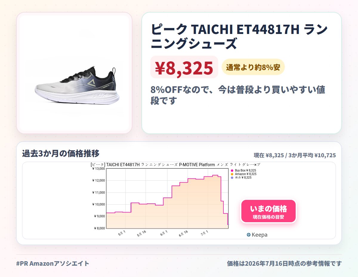 ピーク TAICHI ET44817H ランニングシューズ P-MOTIVE Platform メンズ