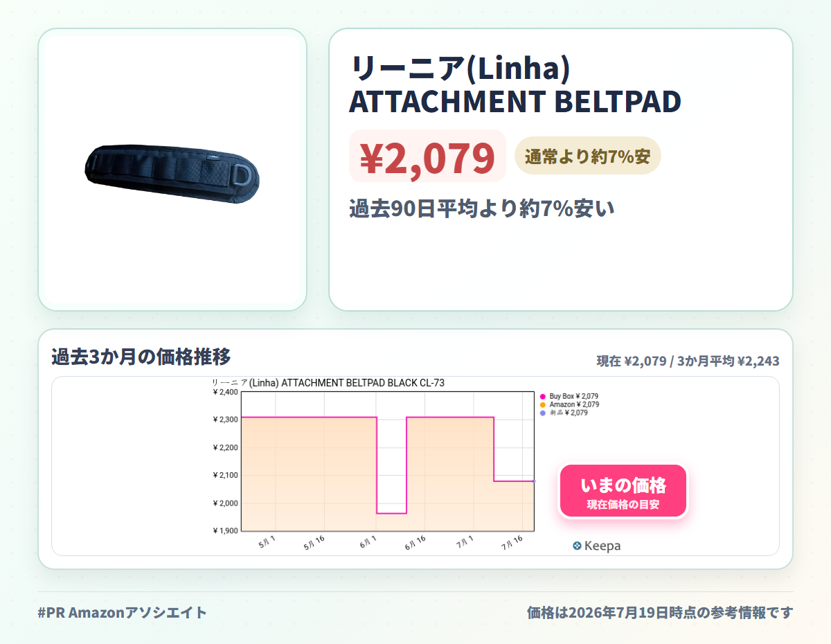 リーニア(Linha) ATTACHMENT BELTPAD BLACK CL-73