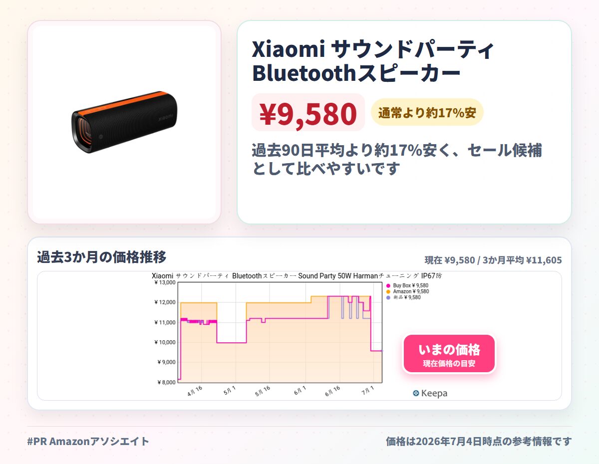 Xiaomi サウンドパーティ Bluetoothスピーカー Sound Party 50W Harmanチューニング IP67防塵防滴 音声通話 26時間再生 TWS接続 パーティーライト搭載 アウトドア キャンプ イベントに最適