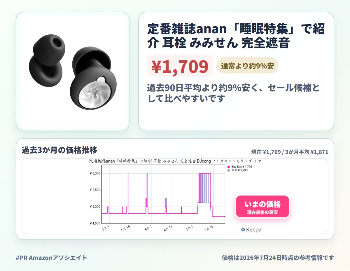 定番雑誌anan「睡眠特集」で紹介 耳栓 みみせん 完全遮音 DJcong ノイズキャンセリング イヤホン 睡眠用 収納ポーチ付 (ブラック)