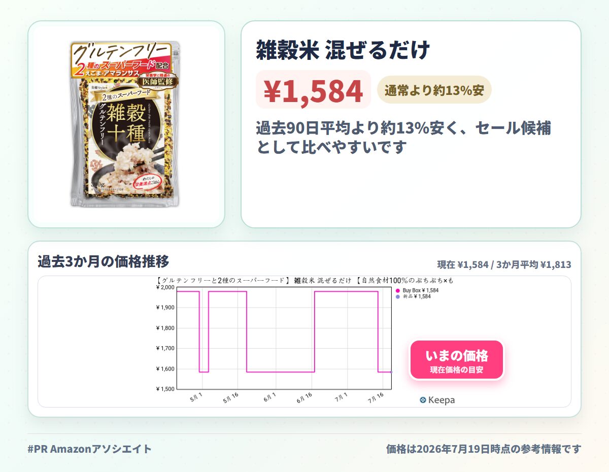 雑穀米 混ぜるだけ 【自然食材100％のぷちぷち×もちもち食感】美健Style+ (300g×1袋)