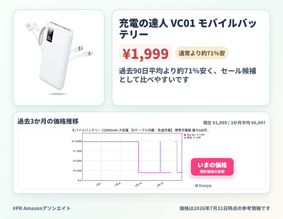 充電の達人 VC01 モバイルバッテリー