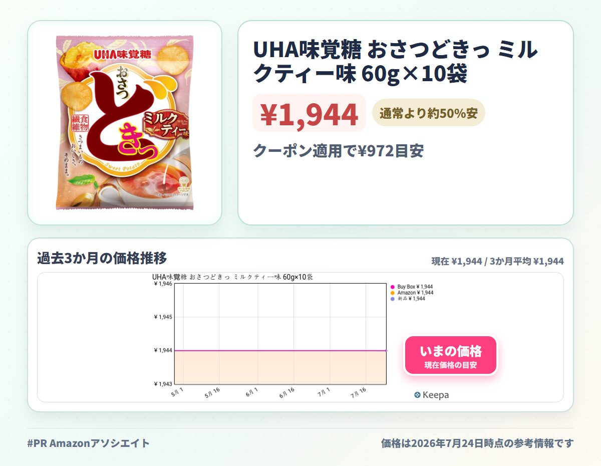 UHA味覚糖 おさつどきっ ミルクティー味 60g×10袋