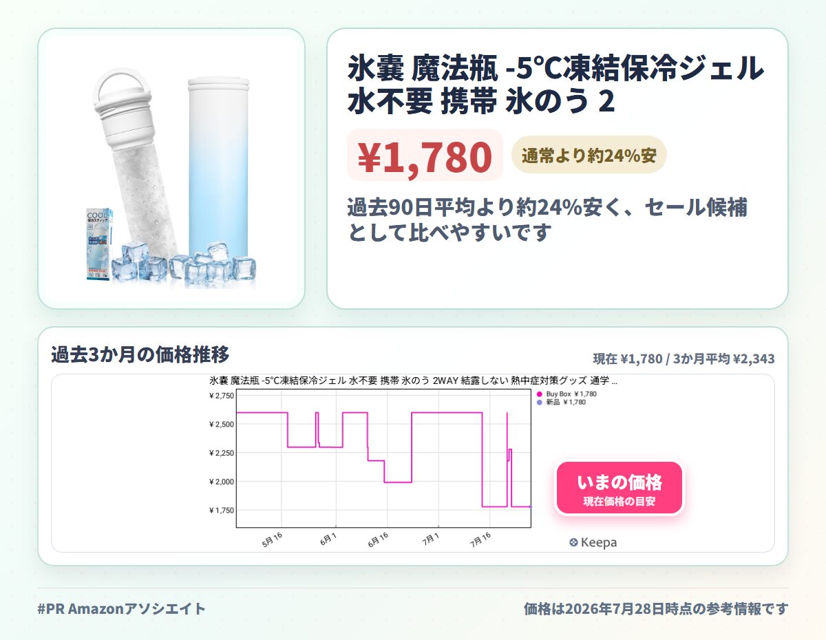 氷嚢 魔法瓶 -5℃凍結保冷ジェル 水不要 携帯 氷のう 2WAY 結露しない 熱中症対策グッズ 通学 通勤 スポーツ 24時間持続 スカイブルー