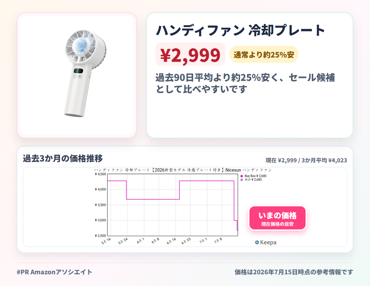 ハンディファン 冷却プレート【2026新型モデル 冷感プレート付き】Nicesun ハンディファン 携帯扇風機 手持ち扇風機 冷却機能 接触冷感 100段階風量調節 ハンディ扇風機 静音 5200mAh大容量 充電式 熱中症対策 小型扇風 機 強力 USB扇風 機 Type-C 最大16時間動