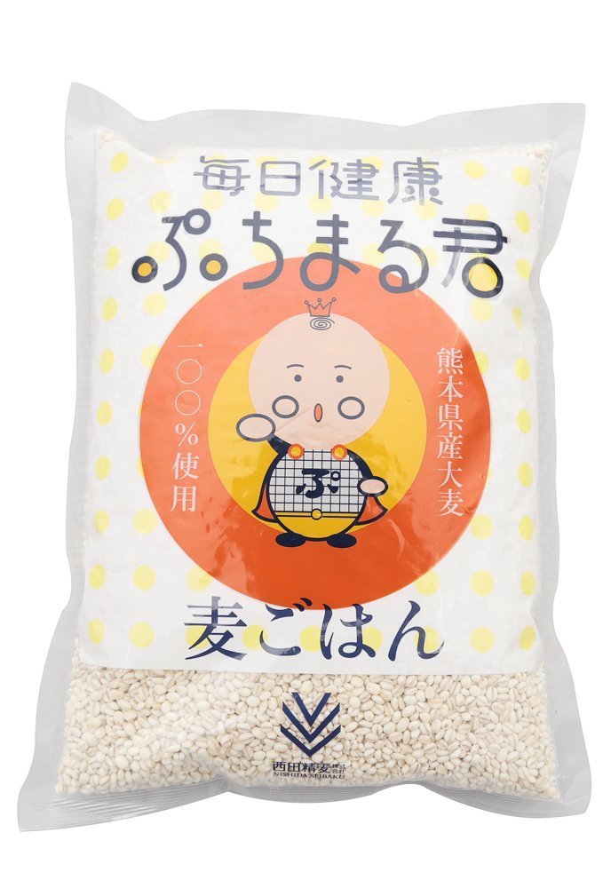 西田精麦 毎日健康 ぷちまる君 1kg 熊本県産 大麦 × 2袋