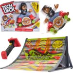 TECH DECK Shred N' Blast Sk8board 電動フィンガースケートボードおもちゃ ライダー&スロープ付き ファストトリック&ハイジャンプ用 6歳以上の男の子と女の子向けの子供のおもちゃ